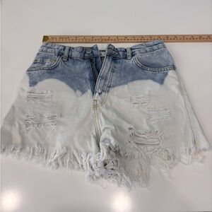 Zara Distressed Denim Blue and White Women’s Shorts in Size 4